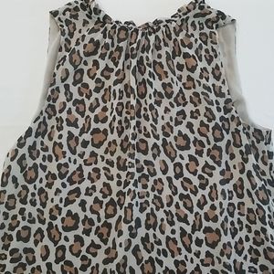 EUC Sz M LOFT Cheetah print blouse